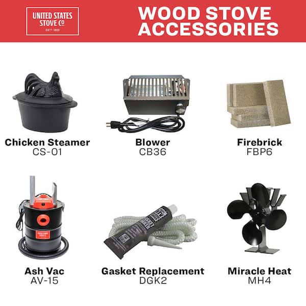 US Stove 900 Sq. ft. Cast Iron Wood Stove