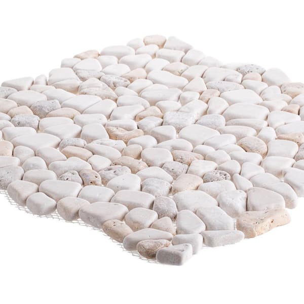 Jeffrey Court Creama River Rock 11.25 in. x 11.25 in. Honed