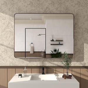 Cosy 48 in. W x 36 in. H Rectangular Framed Wall Bathroom Vanity Mirror in Oil Rubbed Bronze