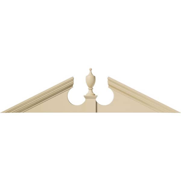 52-in W x 13-in H x 2-3/4-in P (Pitch 6/12) Acorn Signature Urethane Pediment (Acorn Ships Unattached in Box), Primed Ta