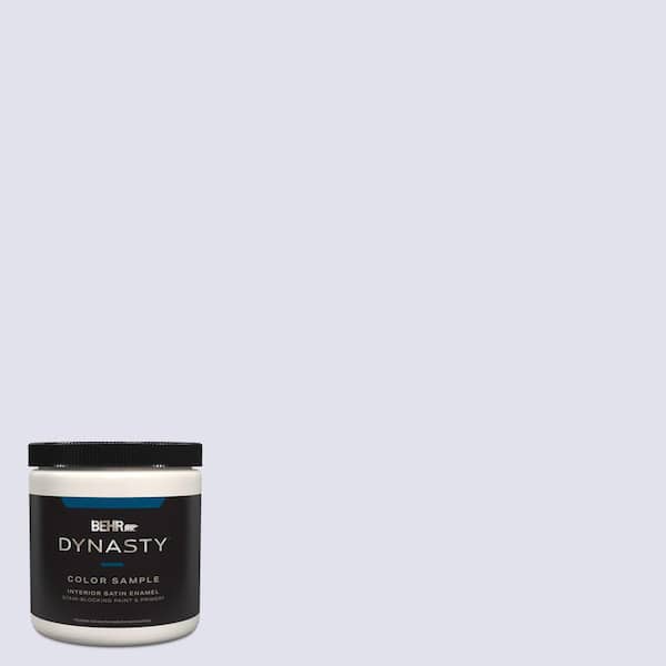 BEHR DYNASTY 8 oz. #M550-1 White Lavender Satin Enamel Stain-Blocking Interior/Exterior Paint and Primer Sample