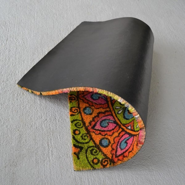 Vinyl Back Multi-Colored Mandala 30 in. x 18 in. Outdoor Coir Door Mat