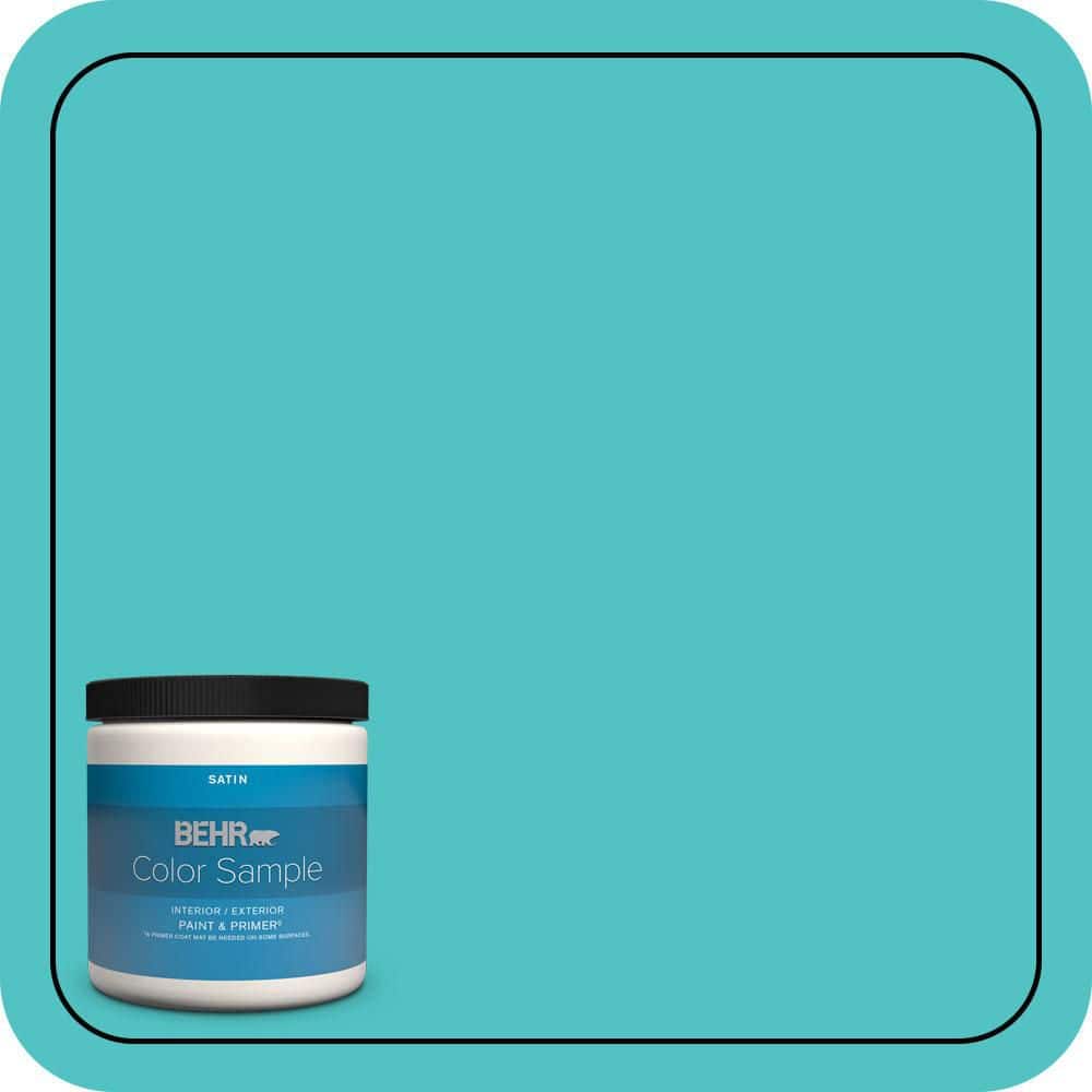 8 oz. #500B-4 Gem Turquoise Satin Enamel Interior/Exterior Paint & Primer Color Sample price history on PriceWatchPro