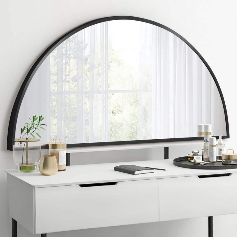 Hochwertiges 20 in. W x 40 in. H Half Circle Black Aluminum Alloy