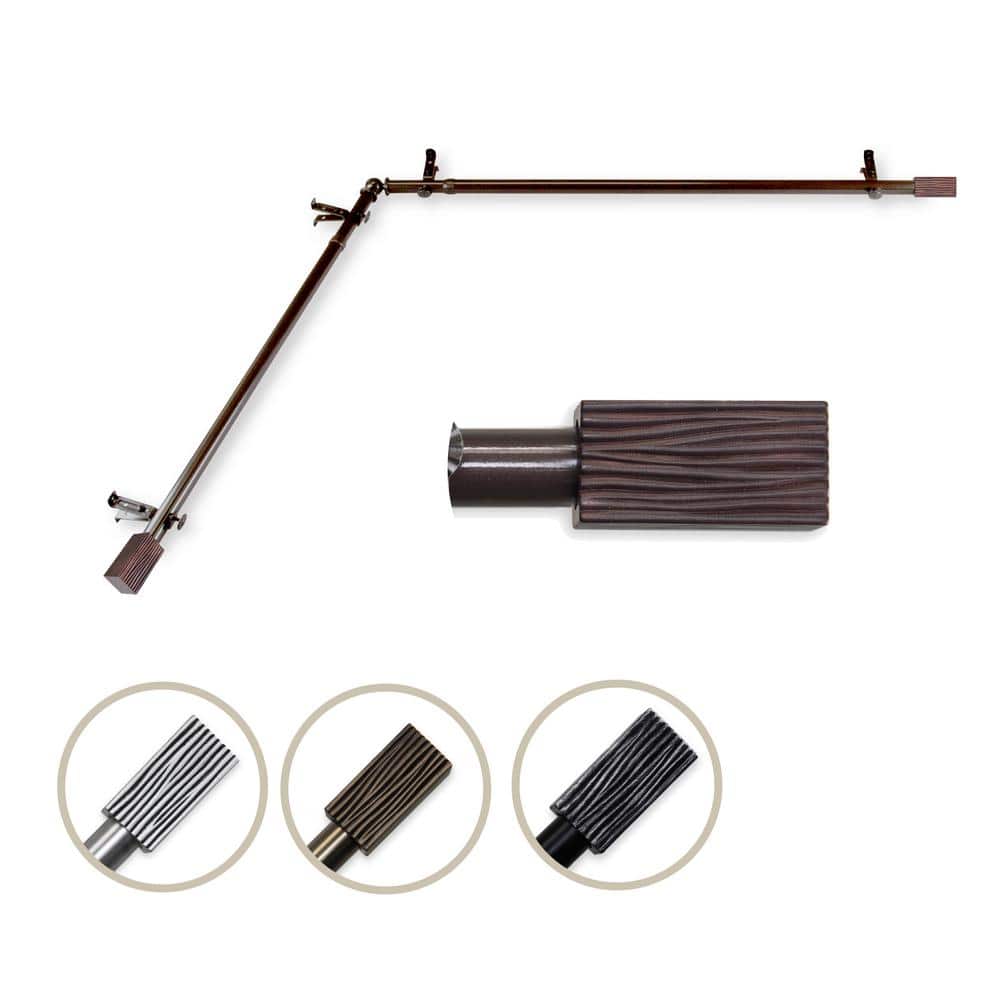 "Alder Corner Window Single Curtain Rod 13/16 inch dia. 28-48"" - Cocoa" price history on PriceWatchPro