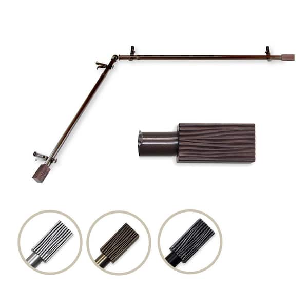 Rod Desyne Alder Corner Window Single Curtain Rod 13/16 inch dia. 66-120" - Cocoa