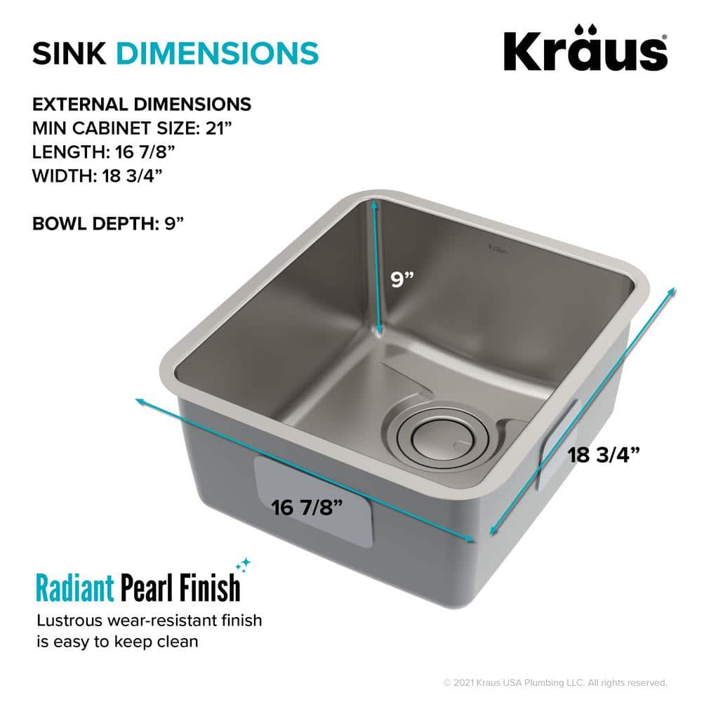 17-Inch Stainless Steel Undermount Single Bowl Kitchen Sink