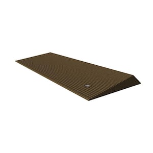 TRANSITIONS Angled Entry Door Threshold Mat, Brown, Rubber, 14 in. L x 40 in. W x 1.5 in. H