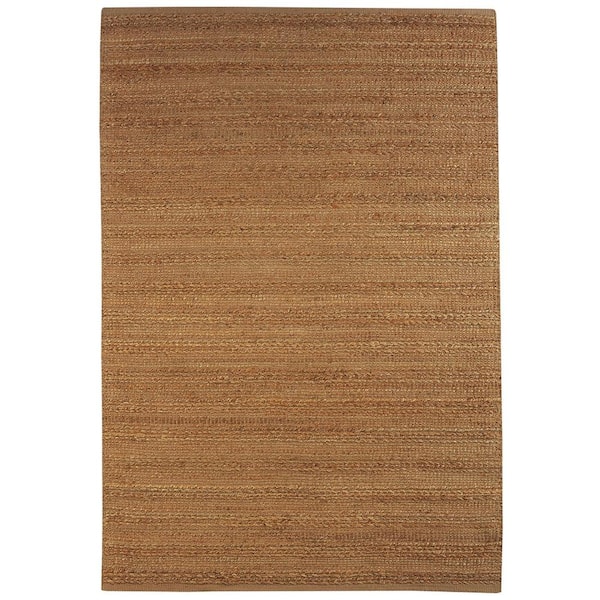 Unbranded Beige 7 ft. 9 in. x 9 ft. 9 in. Area Rug Transitional Braided Organic Jute Handmade