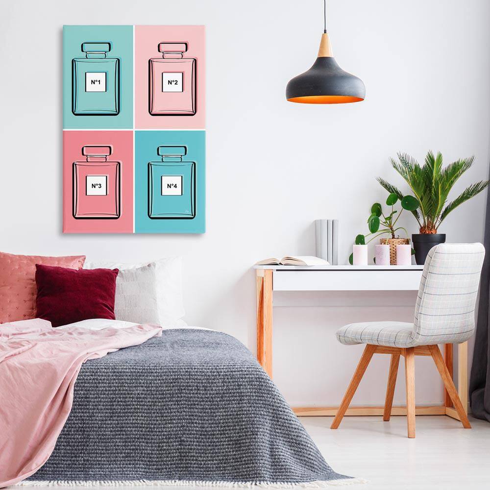 Pink and Blue Perfumes by Martina Pavlova Unframed Abstract Graphic Art Print 45 in. x 30 in. price history on PriceWatchPro
