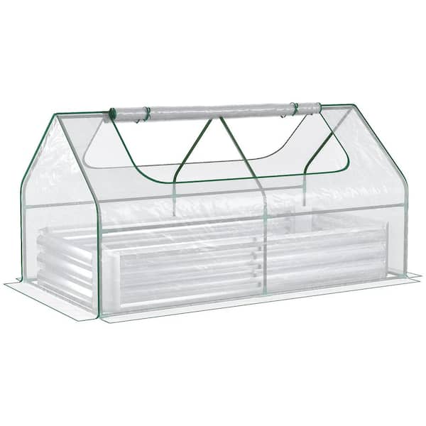 Outsunny 73 in. W x 38 in. D x 36 in. H Steel Raised Clear Greenhouse