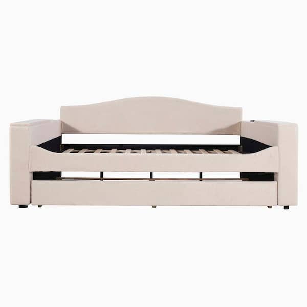 Beige Full Platform Bed