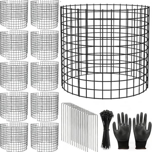 10 Pack 13 x 12 in. Metal Wire Plant Cages Mesh Plant Cage Garden Plant Protector for Keeping Animals Out
