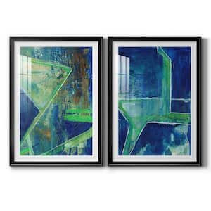 Geometric in Cool VII by Wexford Homes 2 Pieces Framed Abstract Paper Art Print 30.5 in. x 42.5 in.
