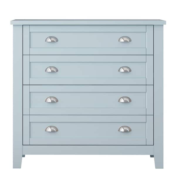 Huluwat 38 in. x 18 in. x 36 in. Blue-Gray Storage Cabinet with 4 Drawers