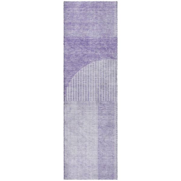 Dream Shag Premium Machine Washable Abstract ADS711 Lavender 2 ft. x 7 ft. Runner Rug