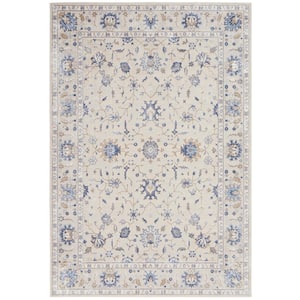 Silky Textures Ivory 5 ft. x 7 ft. Persian Traditional Area Rug