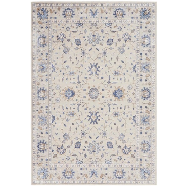 Nourison Silky Textures Ivory 5 ft. x 7 ft. Persian Traditional Area Rug
