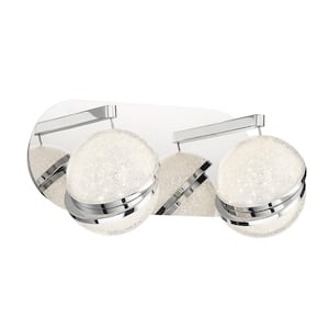 Silver Slice 4.5 in. Chrome LED Vanity Light Bar with Crystal Shades