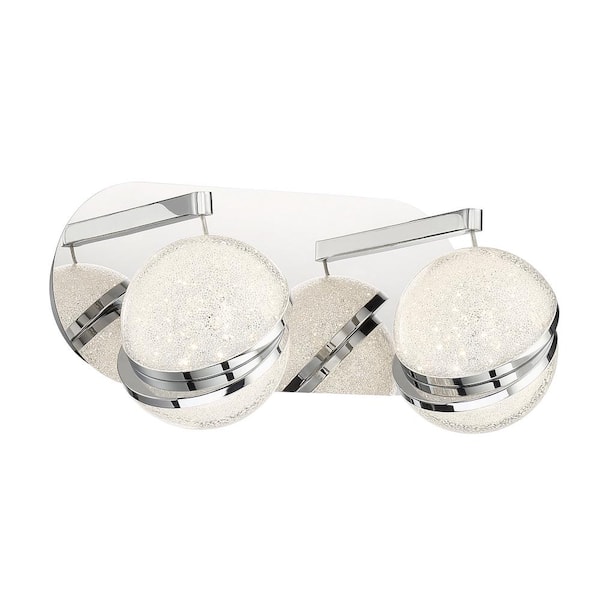 George Kovacs Silver Slice 4.5 in. Chrome LED Vanity Light Bar with Crystal Shades