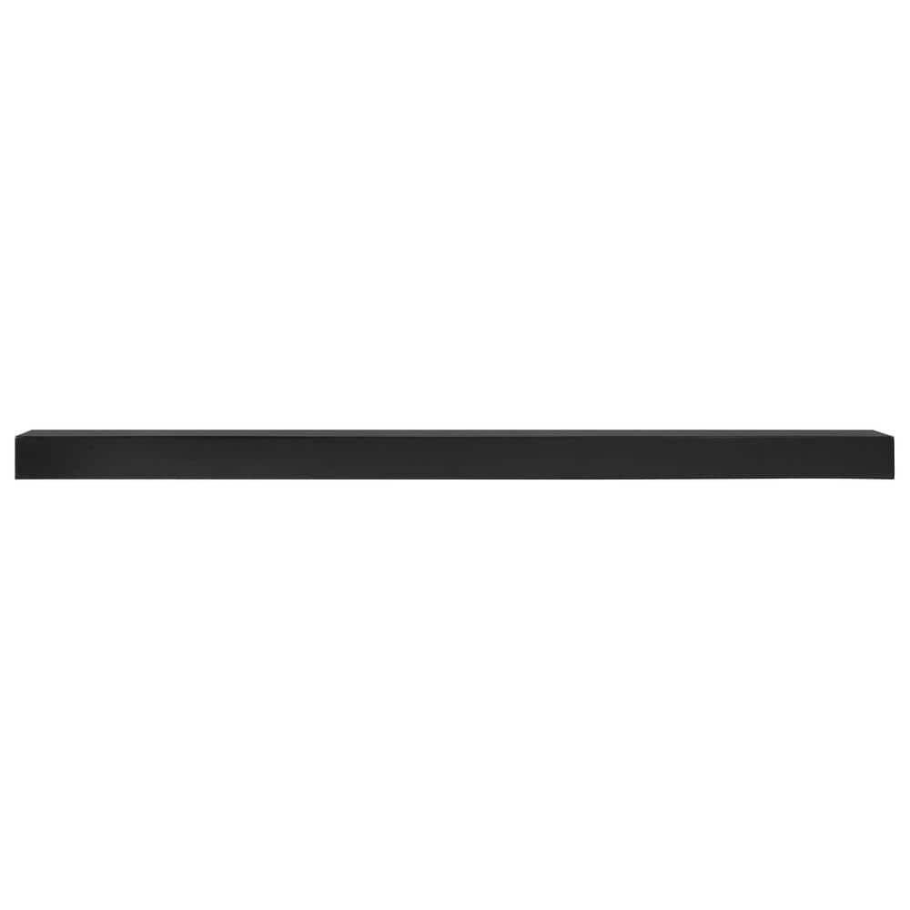 The Tyler Black 7 ft. Fireplace Cap-Shelf Mantel
