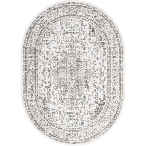 Vintage Tanith 4 ft. x 6 ft. Cream Oval Rug