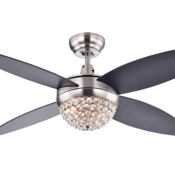 Warehouse of Tiffany Harvin 42 in. Nickel Ceiling Fan with Light Kit