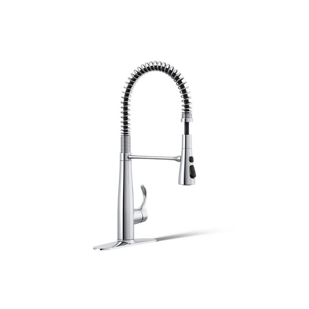 Polished Chrome Semi-Professional Kitchen Faucet with Pull-Out Spray