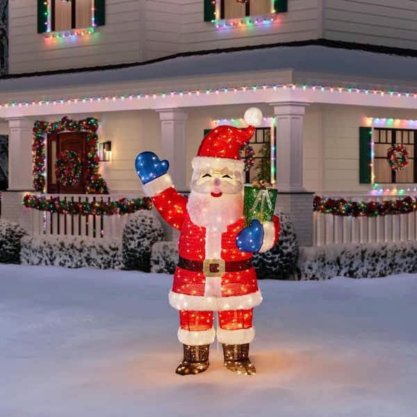 Home Accents Holiday 8 ft. Giant-Sized LED Collapsible Santa ...