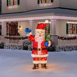8 ft. Giant-Sized LED Collapsible Santa Holiday Yard Decoration