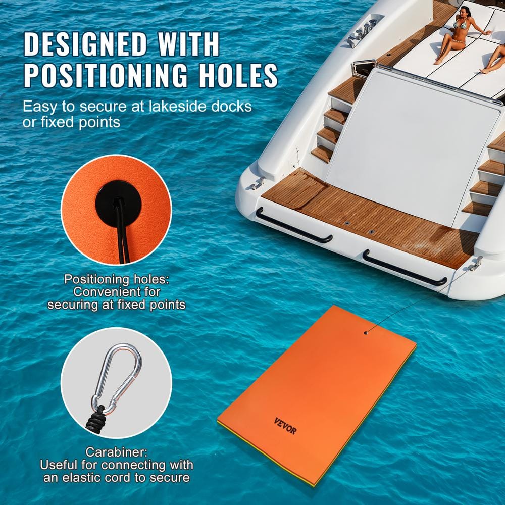 Large Orange and Yellow Tear-Resistant XPE Foam Floating Island