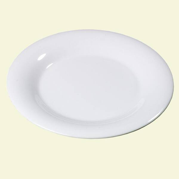 Carlisle 10.5 in. Diameter Wide Rim Melamine Dinner Plate in White (Case of 12)