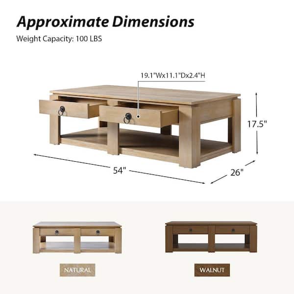 JAYDEN CREATION Isadoro 54 in. L Natural Modern 4-Drawers