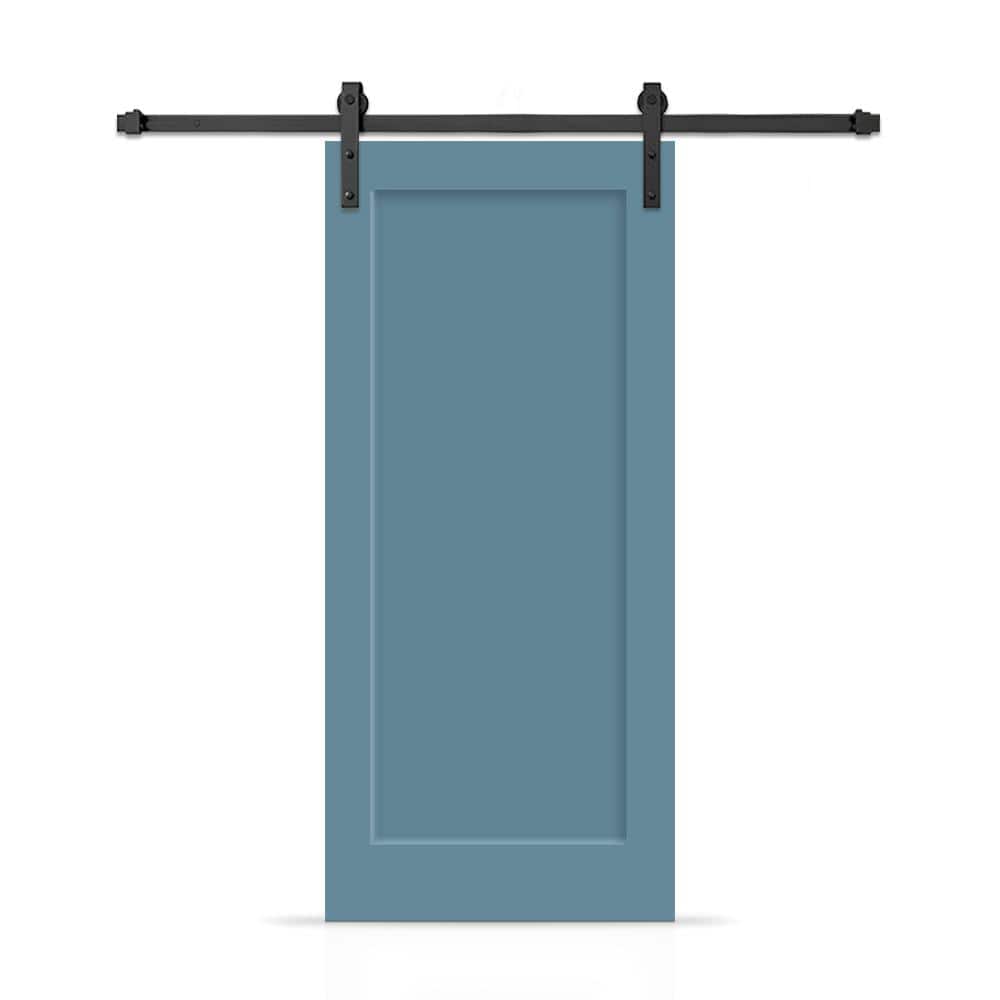 42 in. x 96 in. 1-Panel Shaker Hollow Core Dignity Blue Painted Composite Interior Sliding Barn Door with Hardware Kit price history on PriceWatchPro