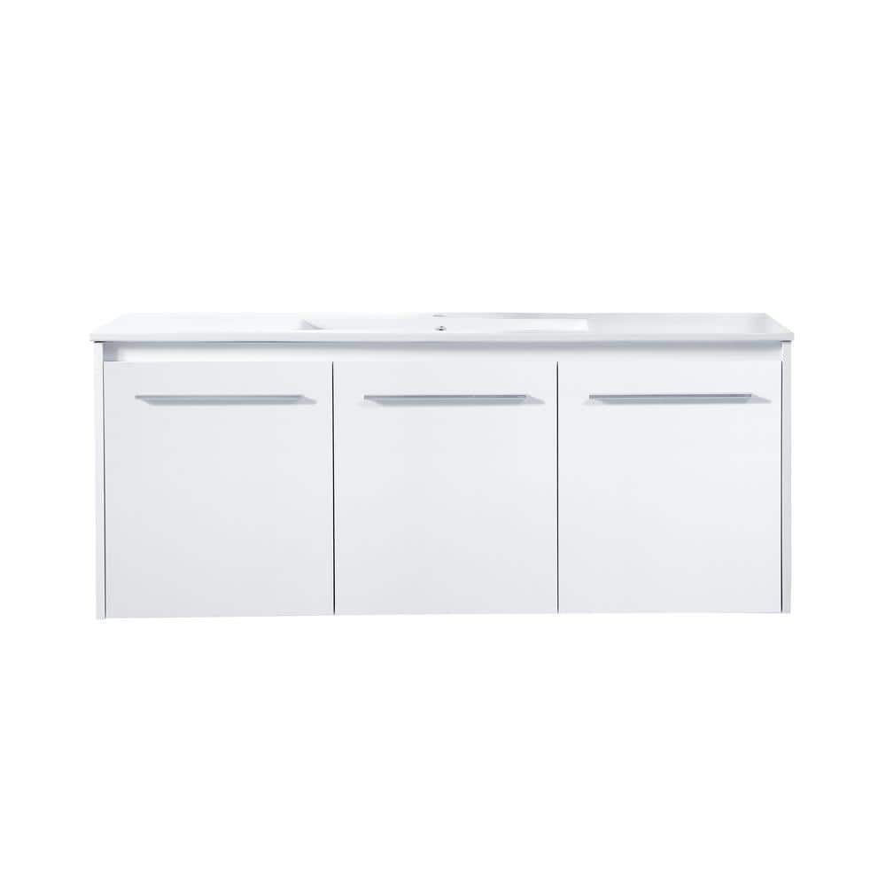 Simply Living 48 in. W x 18.31 in. D x 19.69 in. H Bath Vanity in White wit