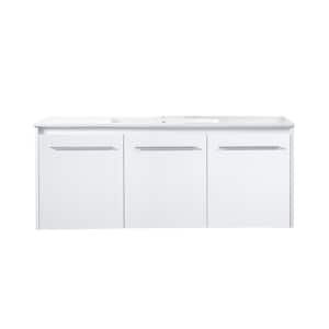 Simply Living 48 in. W x 18.31 in. D x 19.69 in. H Bath Vanity in White with White Resin Top