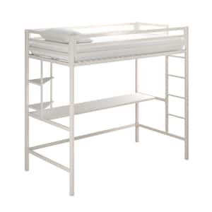 Little Seeds Monarch Hill Haven White and Gold Twin Metal Loft Bed ...