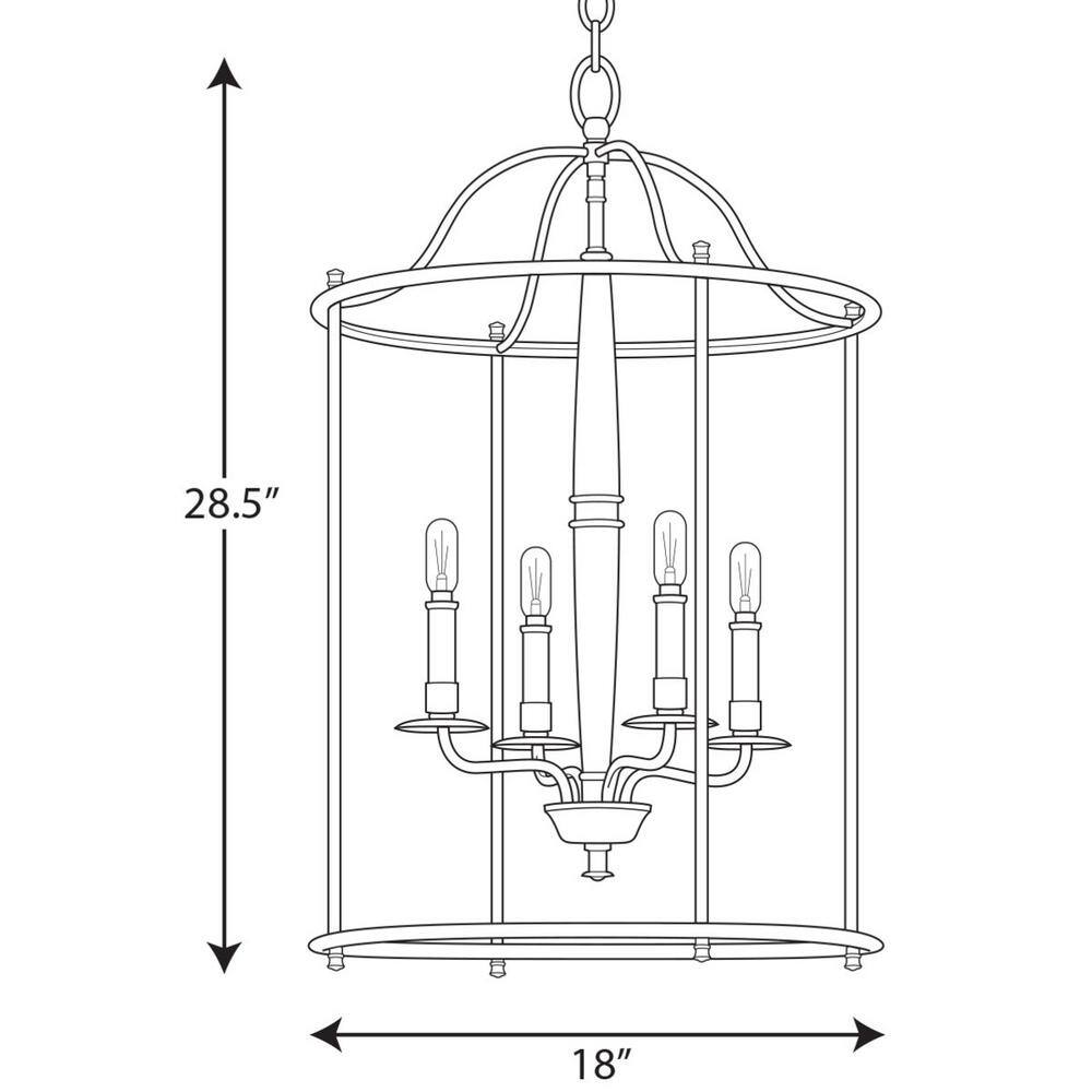 Durrell Matte Black Open-Cage 4-Light Foyer Pendant
