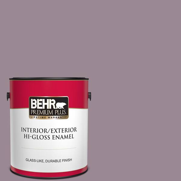 BEHR PREMIUM PLUS 1 gal. #690F-5 Purple Mauve Hi-Gloss Enamel Interior/Exterior Paint