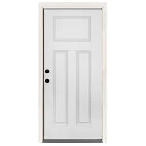 32 in. x 80 in. Element Series 3-Panel White Primed Steel Prehung Front Door with Right-Hand Inswing w/ 6-9/16 in. Frame