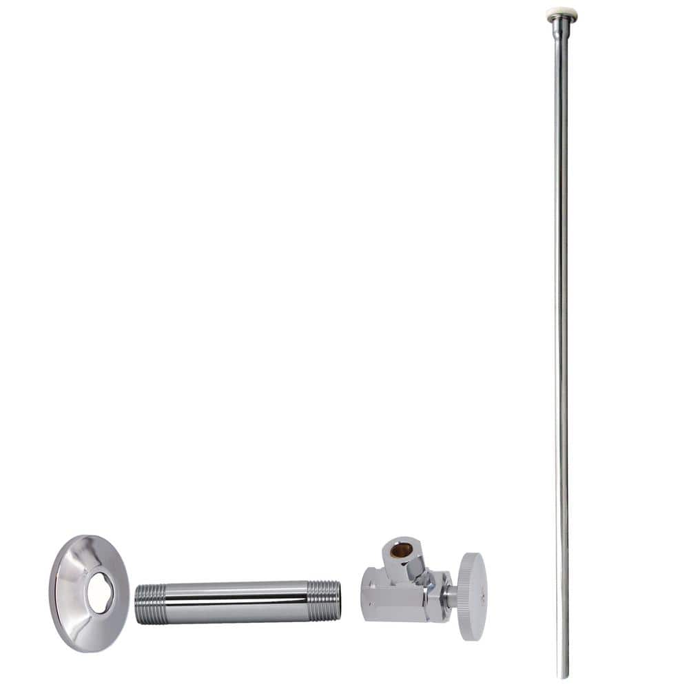 1/2 in. IPS x 3/8 in. OD x 20 in. Flat Head Supply Line Kit with Round Handle Angle Shut Off Valve, Polished Chrome price history on PriceWatchPro