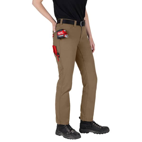 Milwaukee Women's Size 4 Khaki Cotton/Polyester Work Pants with 7 Milwaukee Women's Size 4 Khaki Cotton/Polyester Work Pants with 7