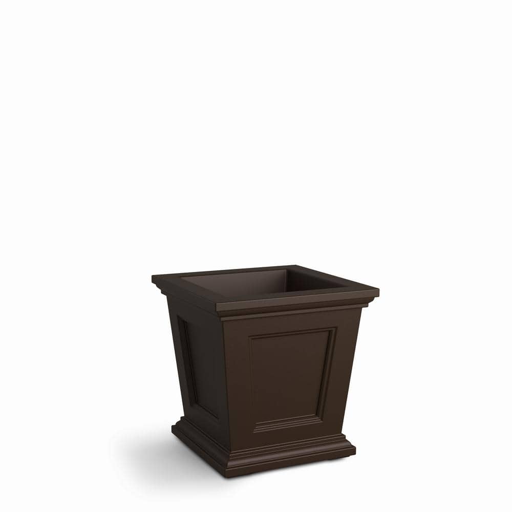 Espresso 17" Square Self-Watering Polyethylene Planter