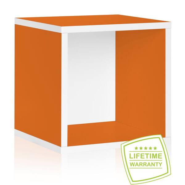 Way Basics Blox System 13.4 x 15 x 15 Stackable Large zBoard Paperboard Storage Cube Organizer in Orange