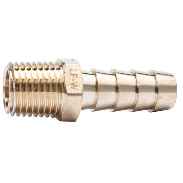 LTWFITTING 3/8 in. I.D. Hose Barb x 1/4 in. MIP Lead Free Brass Adapter Fitting (25-Pack)
