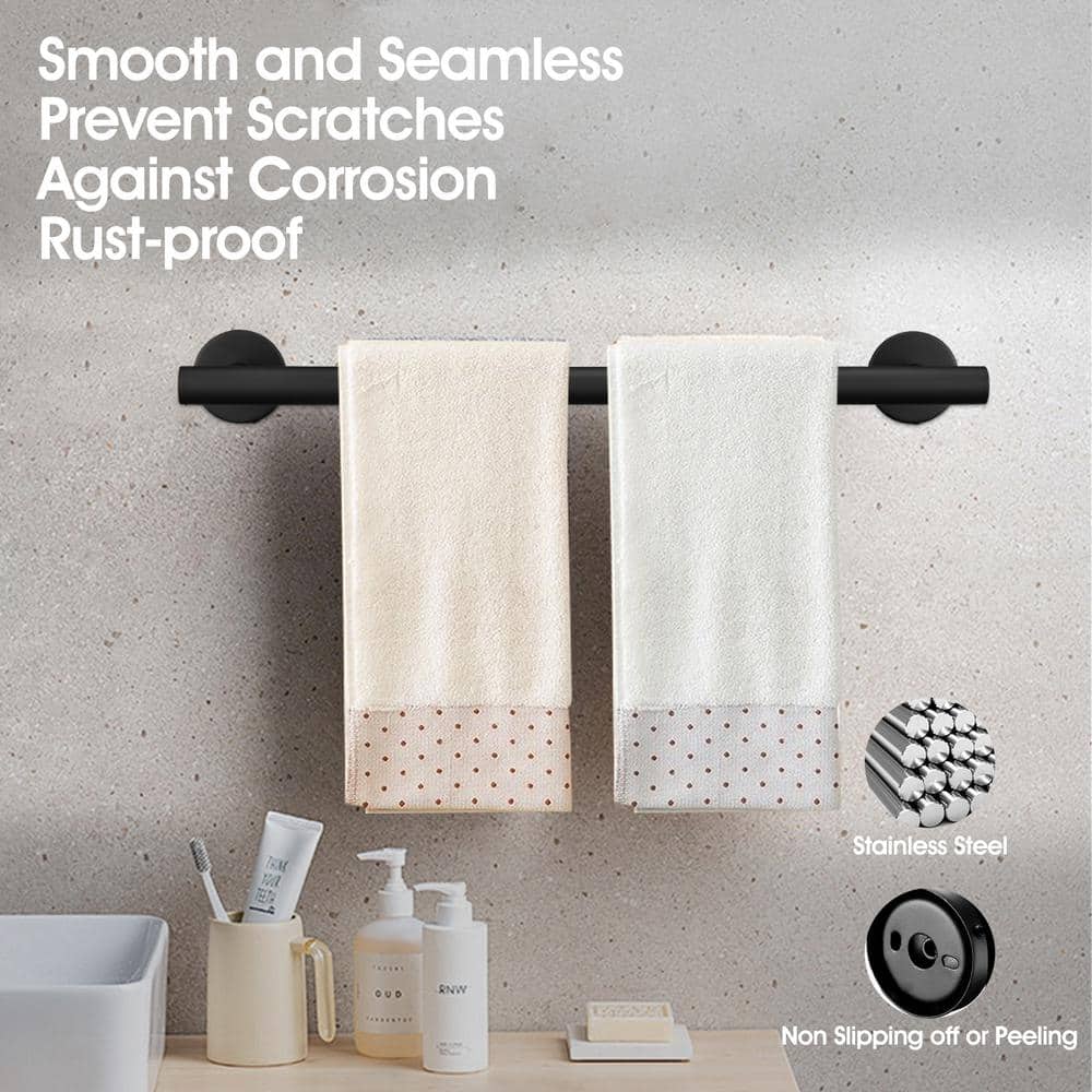 Matte Black Stainless Steel 14-Piece Bathroom Hardware Set