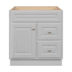 Hampton 30 in. W x 21 in. D x 33.5 in. H Bath Vanity Cabinet without Top in Dove Gray