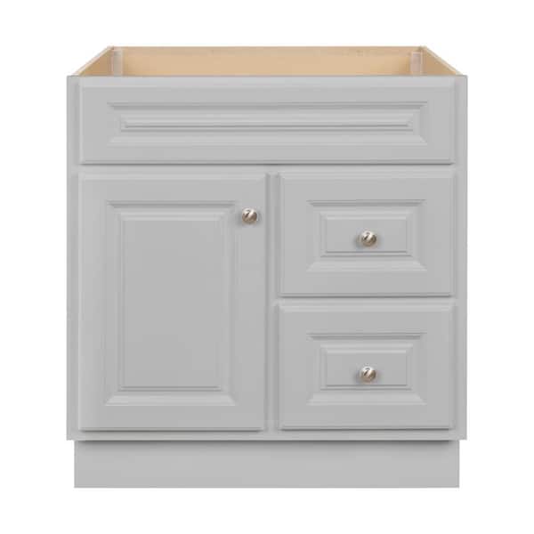 Glacier Bay Hampton 30 in. W x 21 in. D x 33.5 in. H Bath Vanity Cabinet without Top in Dove Gray