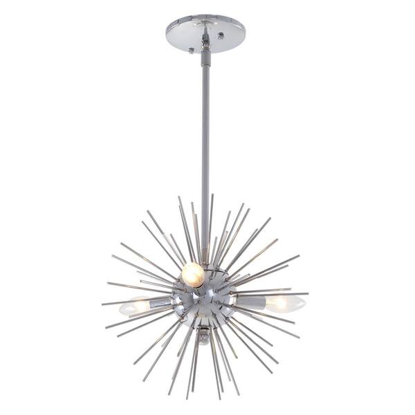 Alsy 3 Light Chrome Finish Sputnik Mini Pendant 20540 001 The Home Depot - Sputnik Ceiling Light Fixture Alsy 3 Light Chrome Finish Sputnik Mini Pendant 20540 001 The Home Depot - Sputnik Ceiling Light Fixture