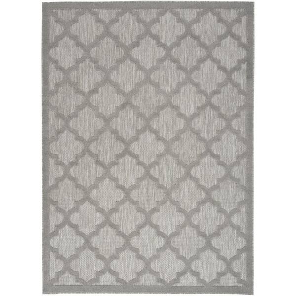 Gray 4 ft. x 6 ft. Woven Polypropylene;Polyester Indoor/Outdoor Area Rug